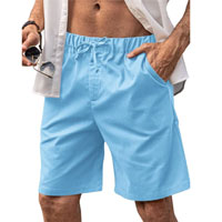 Classic Elastic Waist Linen Shorts