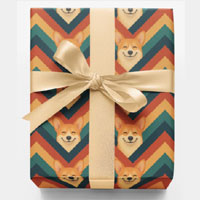 Corgi Chevron Chic Wrapping Paper
