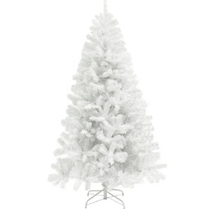 HOMCOM 9ft Unlit Artificial White Christmas Tree, Holiday Décor with 2132 Branch Tips, Auto Open and Steel Base