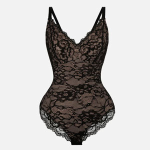 Lace V Neck Full Bodysuit